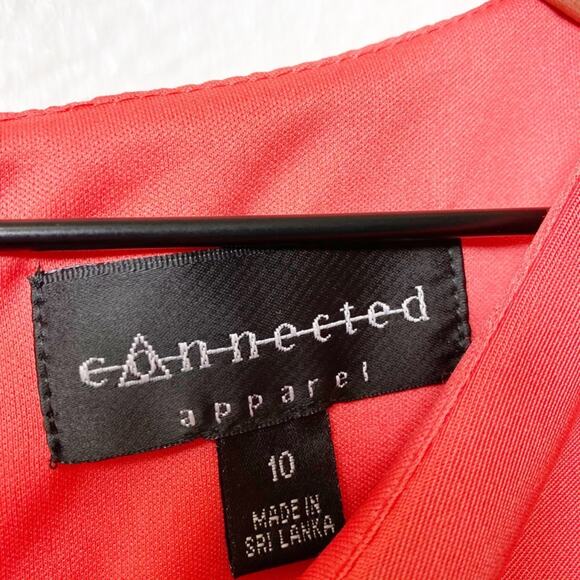 Connected Apparel Orange Ruffle Women Dress 10 BRAND NEW WITH TAGS - Picture 3 of 5
